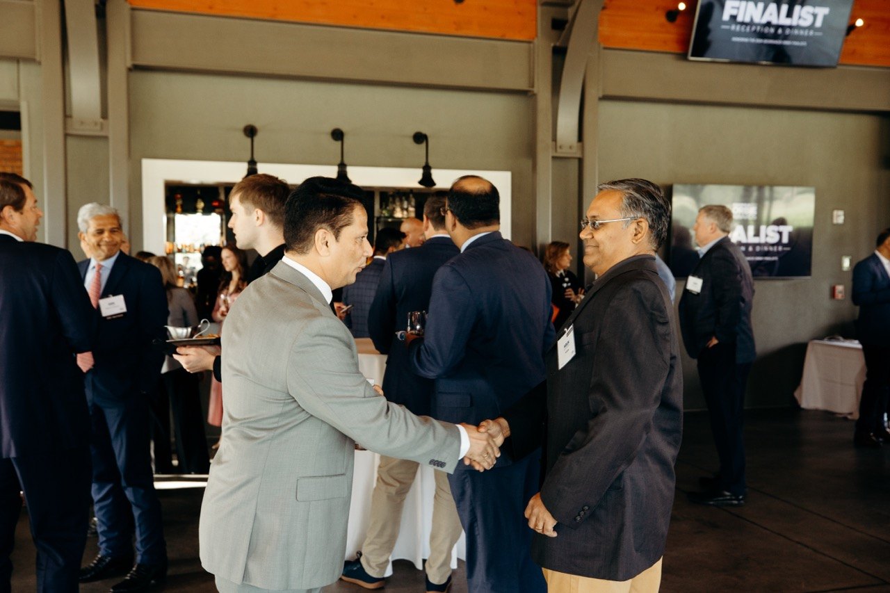 Guests networking before an awards ceremony